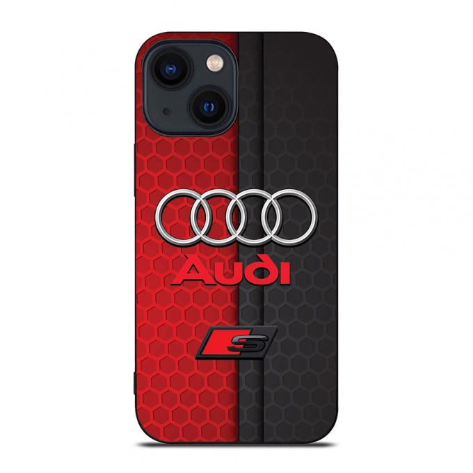 Audi red black silicone case for iPhone