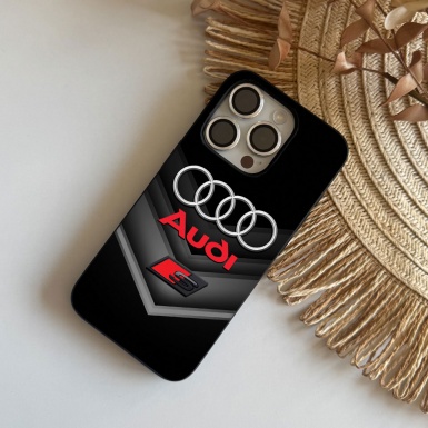 Audi iPhone case black and gray with logo