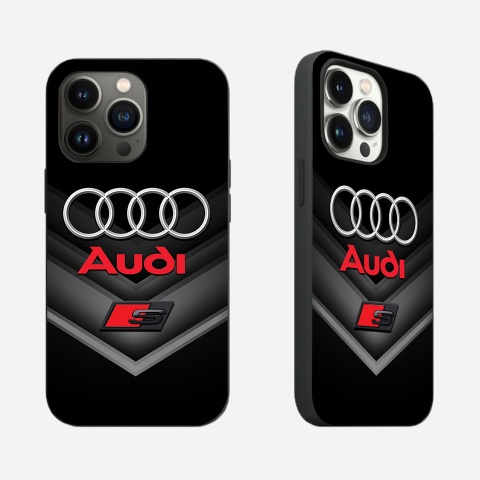 Audi iPhone case black and gray with logo