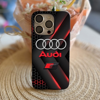 Audi stylish silicone case for iPhone black and red