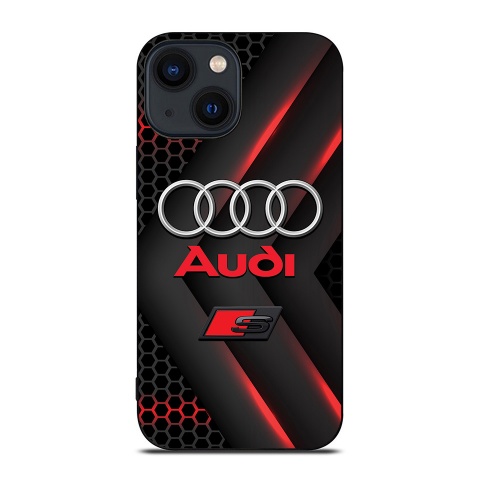 Audi stylish silicone case for iPhone black and red