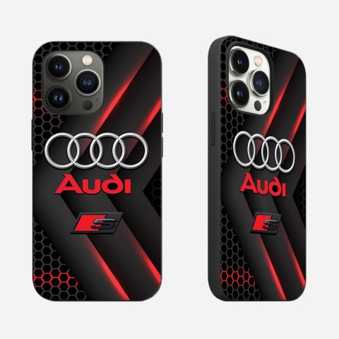 Audi stylish silicone case for iPhone black and red