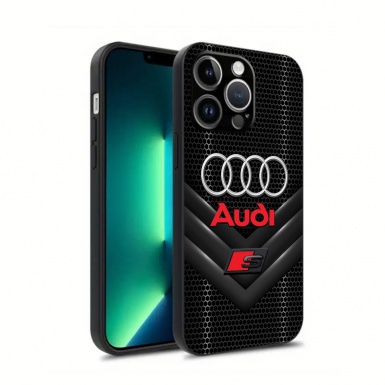 Audi iPhone case background black honeycomb with logo