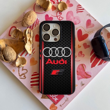 Audi durable iPhone case black and red