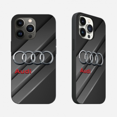 Audi iPhone case with logo, dark gray and black