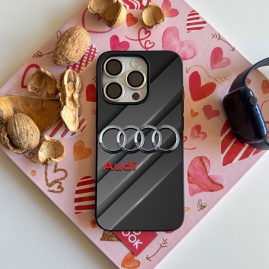 Audi iPhone case with logo, dark gray and black