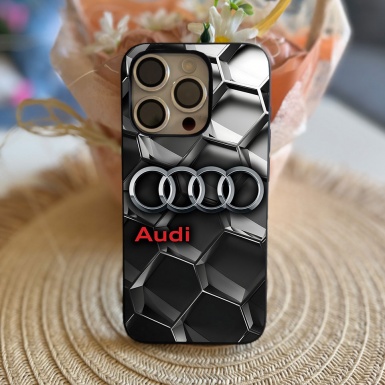 Audi iPhone case 3D background and logo