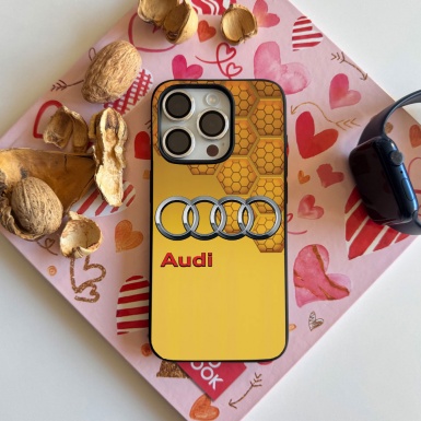 Audi iPhone case design honeycomb yellow