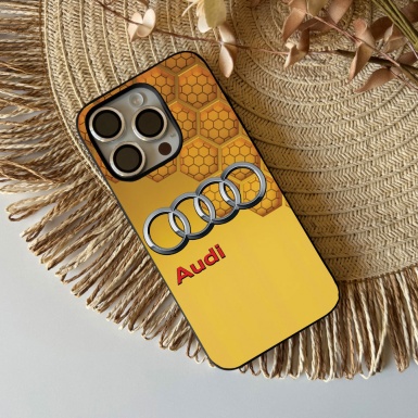 Audi iPhone case design honeycomb yellow