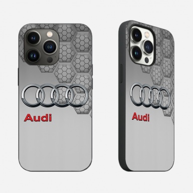 Audi phone case for iPhone honeycomb gray color