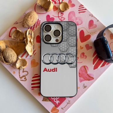 Audi phone case for iPhone honeycomb gray color