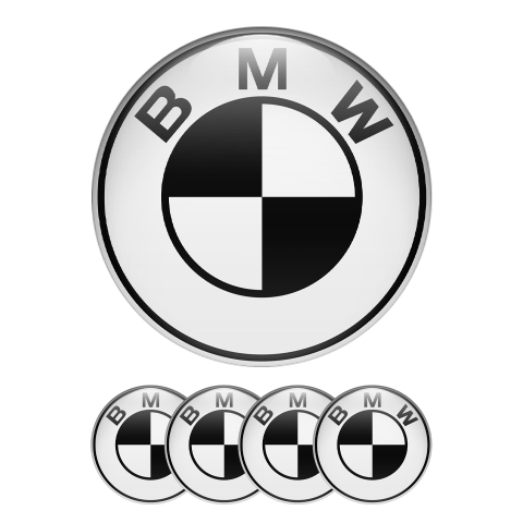 BMW Emblems for Wheel Caps White Edition