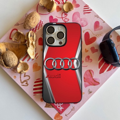 Audi iPhone case design red and gray