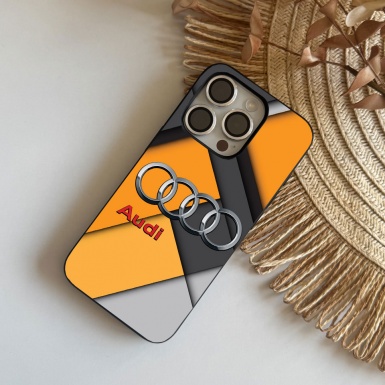 Audi yellow and gray iPhone case with logo