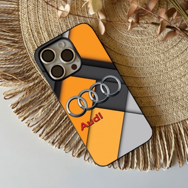 Audi yellow and gray iPhone case with logo