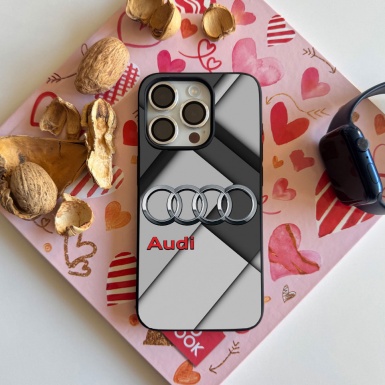 Audi silicone case for iPhone gray with logo