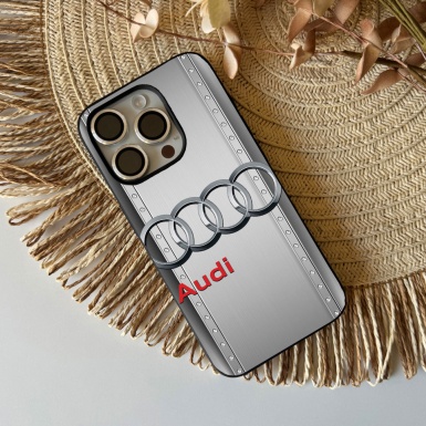 Audi unique stainless steel iPhone case with logo