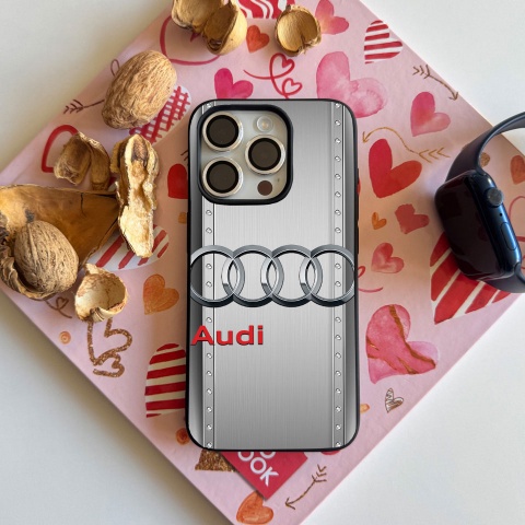 Audi unique stainless steel iPhone case with logo