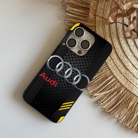 Audi black with yellow iPhone case