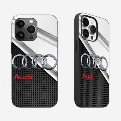 Audi white and black with logo iPhone case