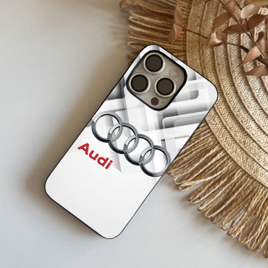 Audi white iPhone case with elements