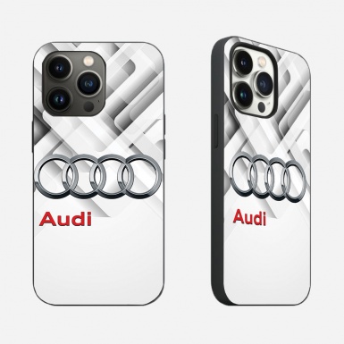 Audi white iPhone case with elements