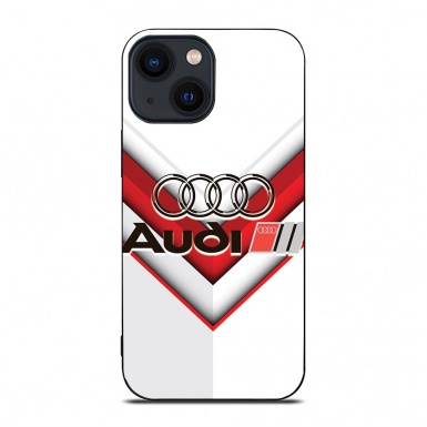 Audi white and red iPhone case with logo