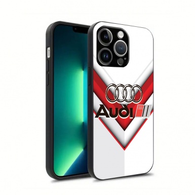 Audi white and red iPhone case with logo