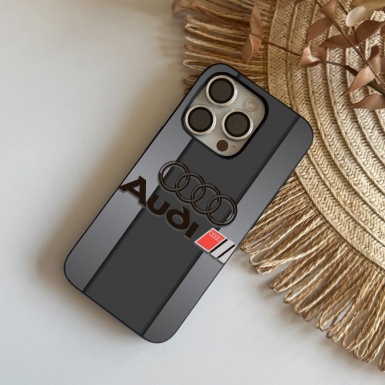 Audi iPhone case dark gray with logo