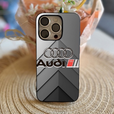 Audi gray iPhone case with 3D logo