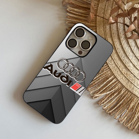 Audi gray iPhone case with 3D logo