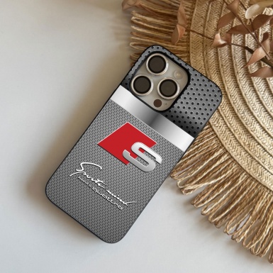 Audi gray iPhone case with logo S 