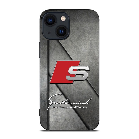 Audi iPhone case  metal color with logo