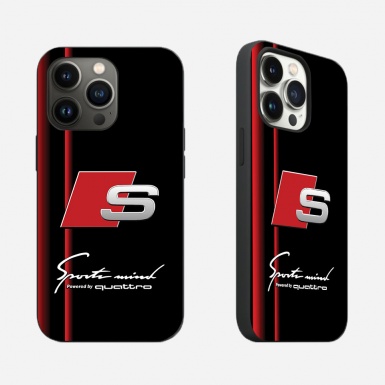 Audi black and red iPhone case with logo