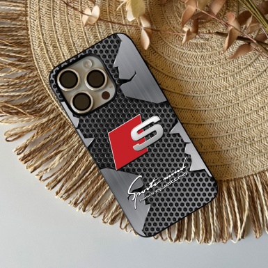 Audi iPhone case design gray honeycomb