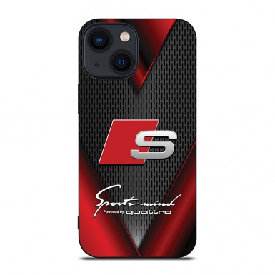 Audi dark red with black lettering iPhone case