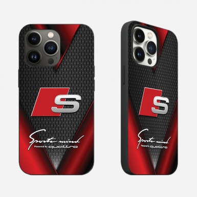 Audi dark red with black lettering iPhone case