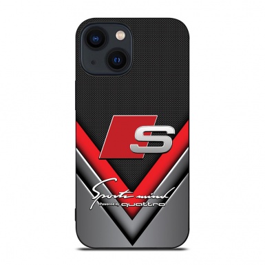 Audi iPhone case black red and gray with inscription