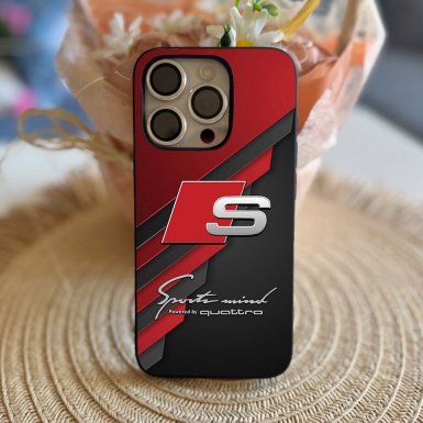 Audi design red and black iPhone case with logo