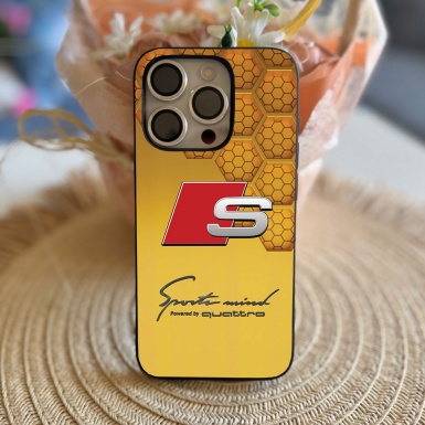 Audi iPhone case yellow honeycomb type