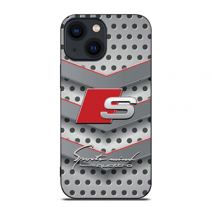 Audi gray iPhone case with stripes and logo