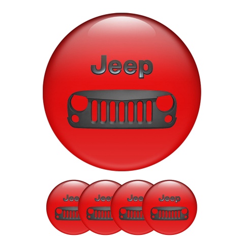 Jeep Center Hub Dome Stickers  The Mask Red Background