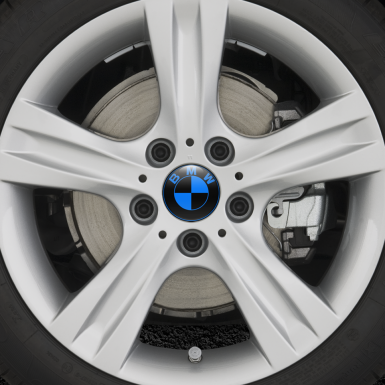 BMW Wheel Cap Emblems Bold Black Navy Logo