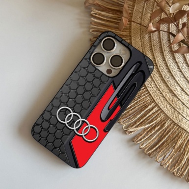 Audi iPhone case black honeycomb S 05