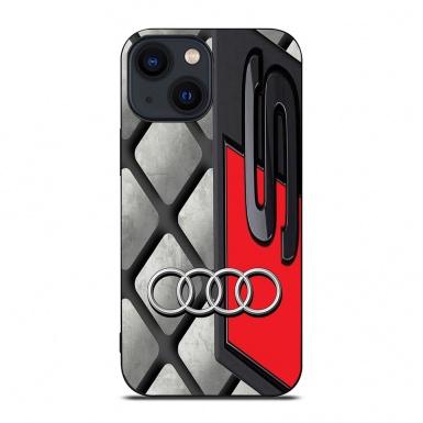 Audi iPhone case background gray diamonds with logo