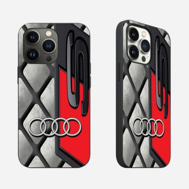 Audi iPhone case background gray diamonds with logo