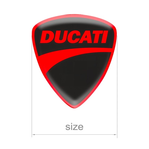 Ducati Logo Emblem Silicone Sticker Black Red Edition 