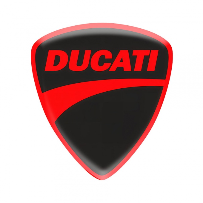 Ducati Logo Emblem Silicone Sticker Black Red Edition 