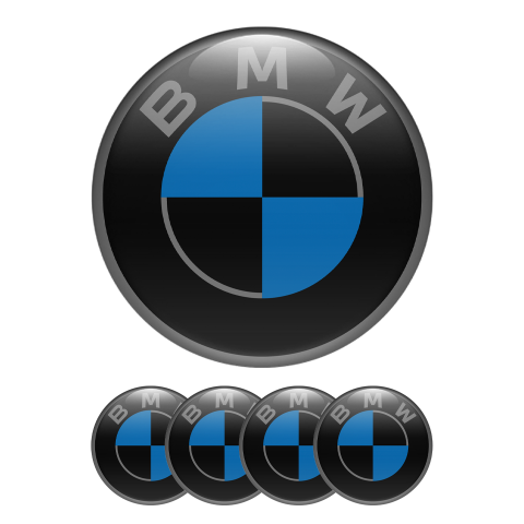 BMW Wheel Cap Silicone Emblems Black Navy