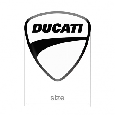 Ducati Domed Emblem Badge Silicone Adhesive Sticker White